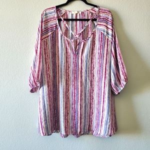 Living Doll Women's Striped Blouse Top Size 2X